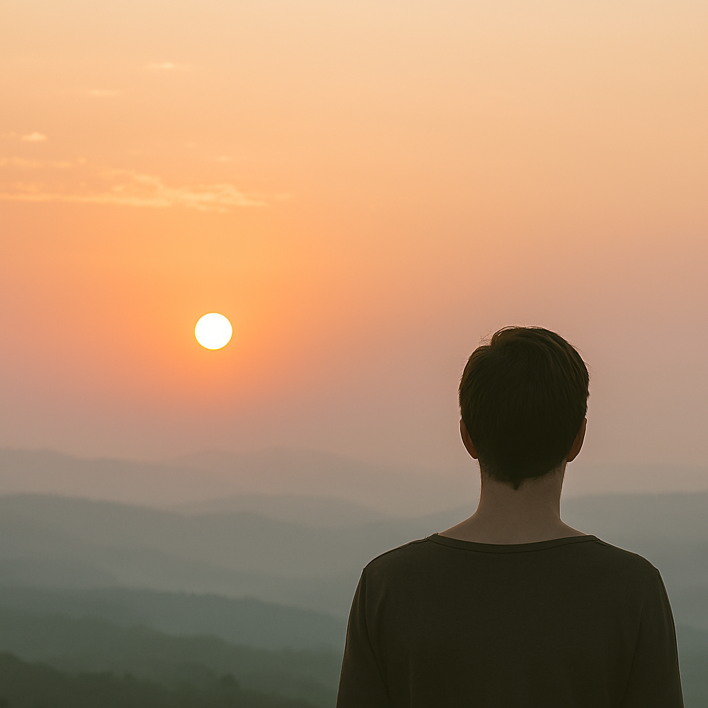 Un joven de espaldas